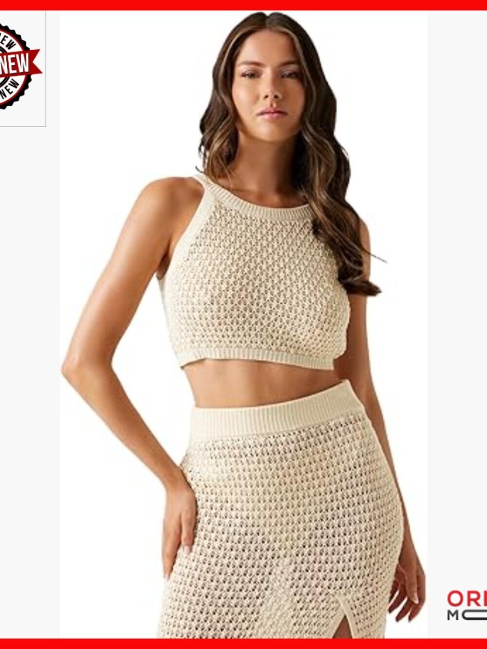 Crochet Crop Top, Polyester Blend, Regular Fit, Hand Wash